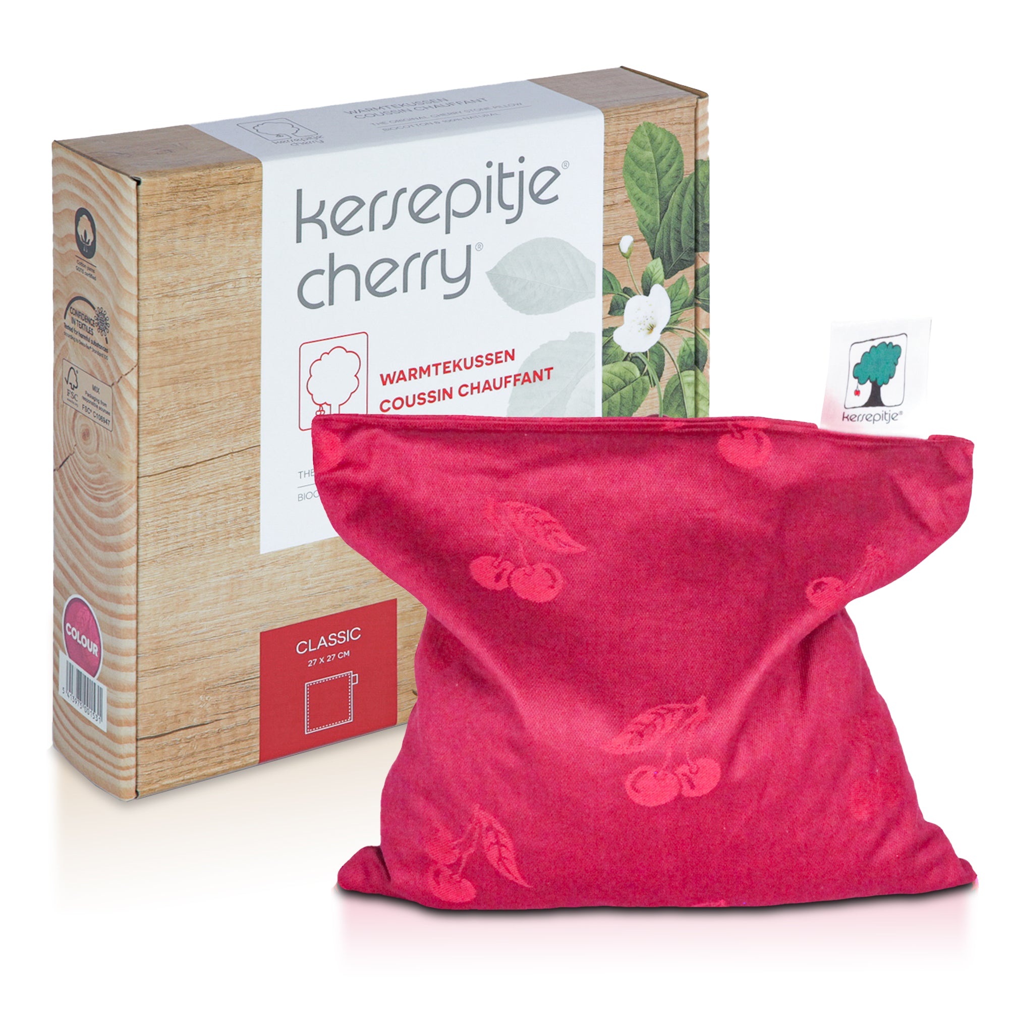 Kersepitje® Classic - Vierkant Kersenpitkussen - The ONLY Original
